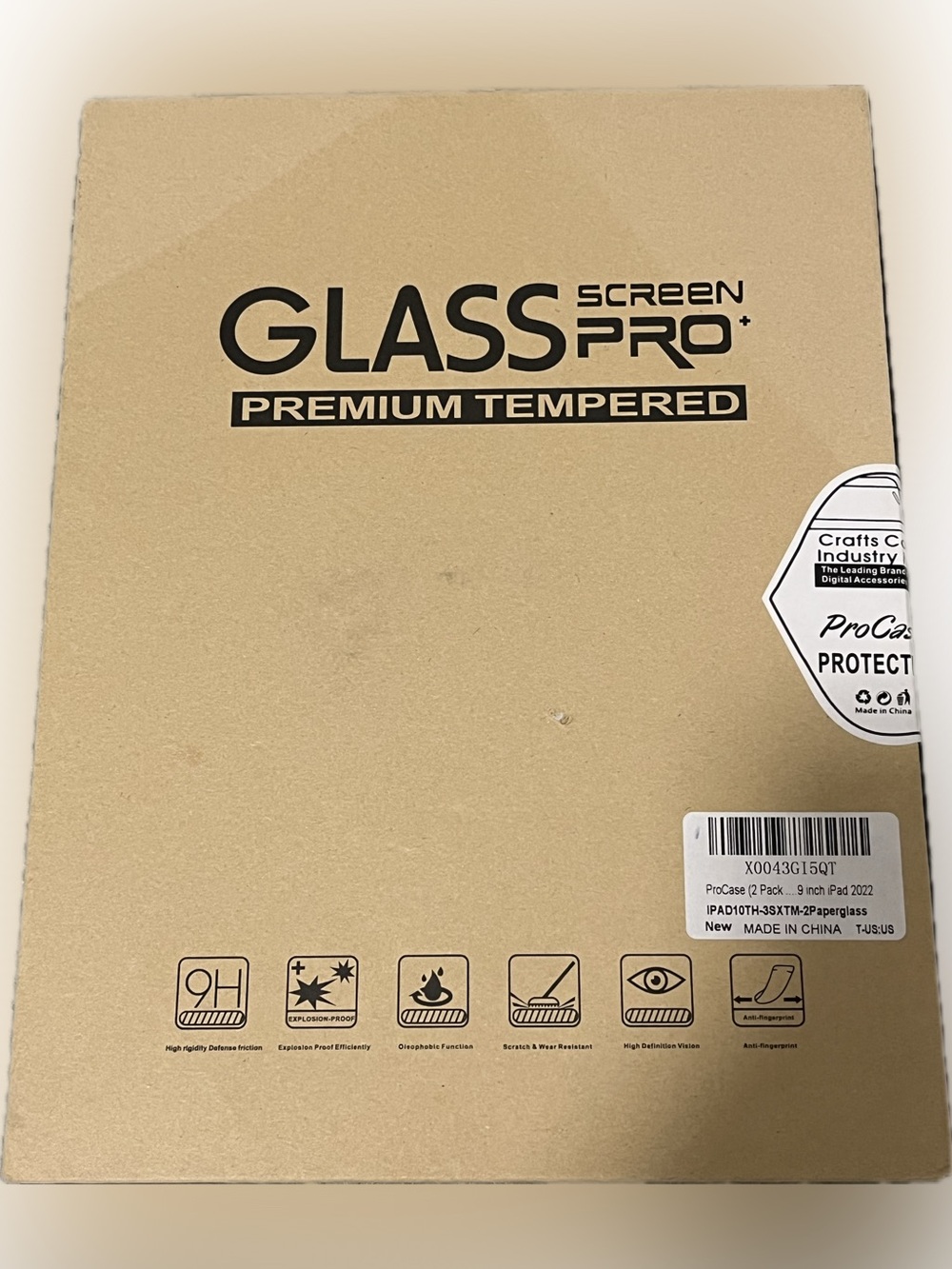 [NWT]  ProCase Glass Screen Pro Premium Tempered Protection for 9“ iPad (Sealed)